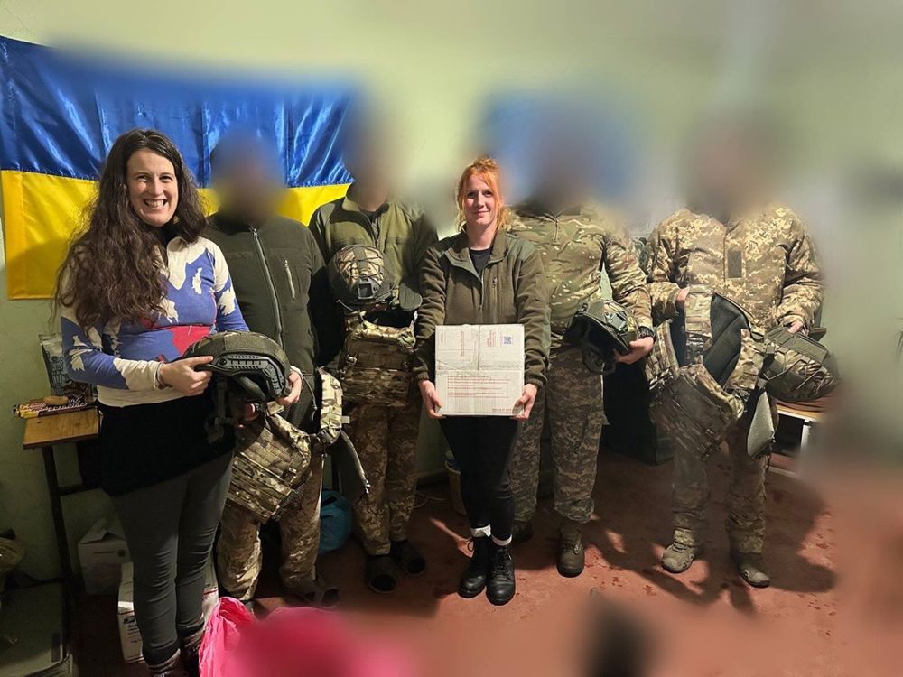 Julia and April delivering supplies to soldiers in Ukraine, 2024